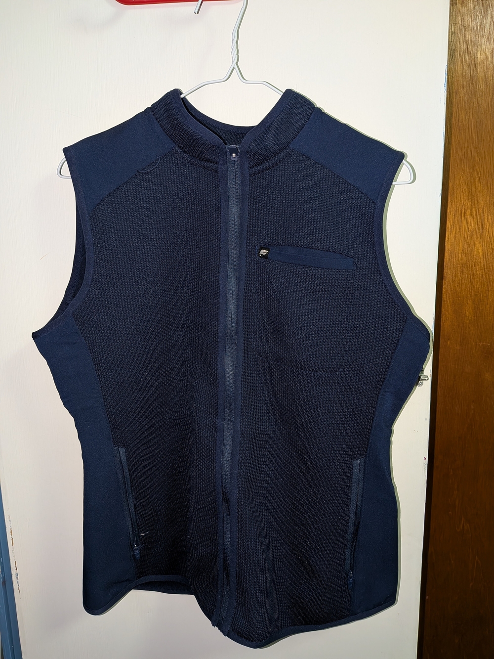 Fabletics Essential Knit Vest Men's Full-Zip Vest Blue Medium